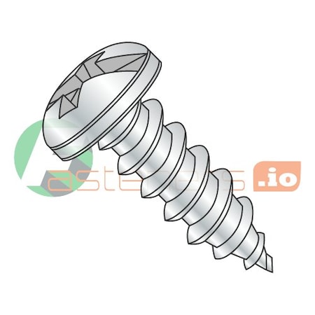 Newport Fasteners Self-Drilling Screw, #14 x 3/4 in, Zinc Plated Steel Pan Head Combination Phillips/Slotted Drive 722513